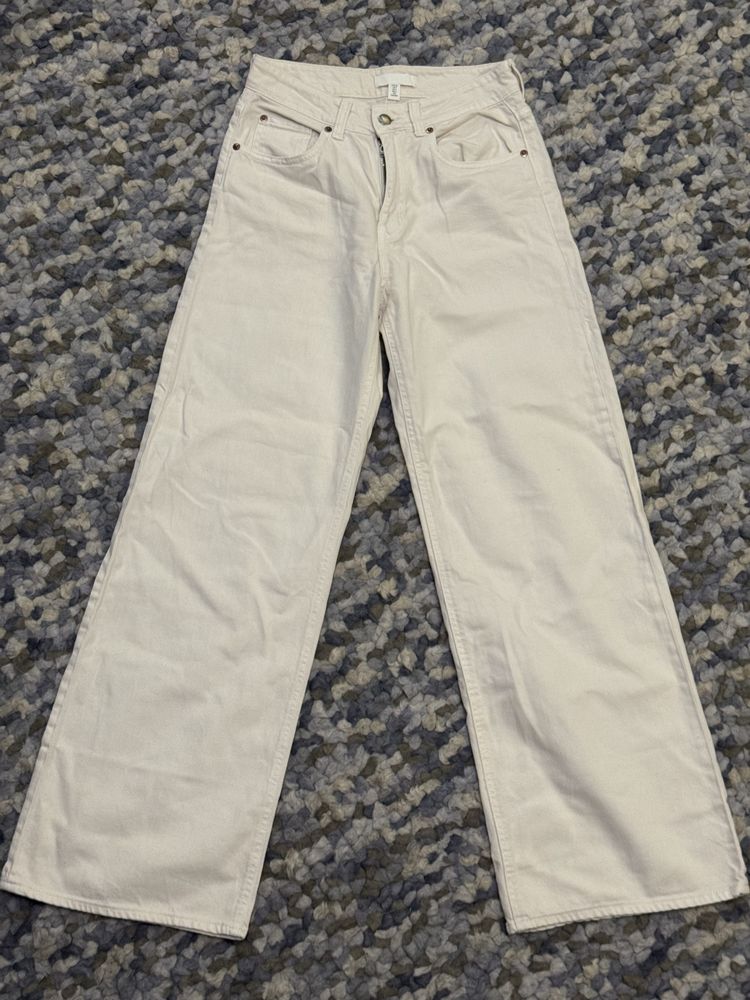 Джинси H&M молочного кольору wide leg