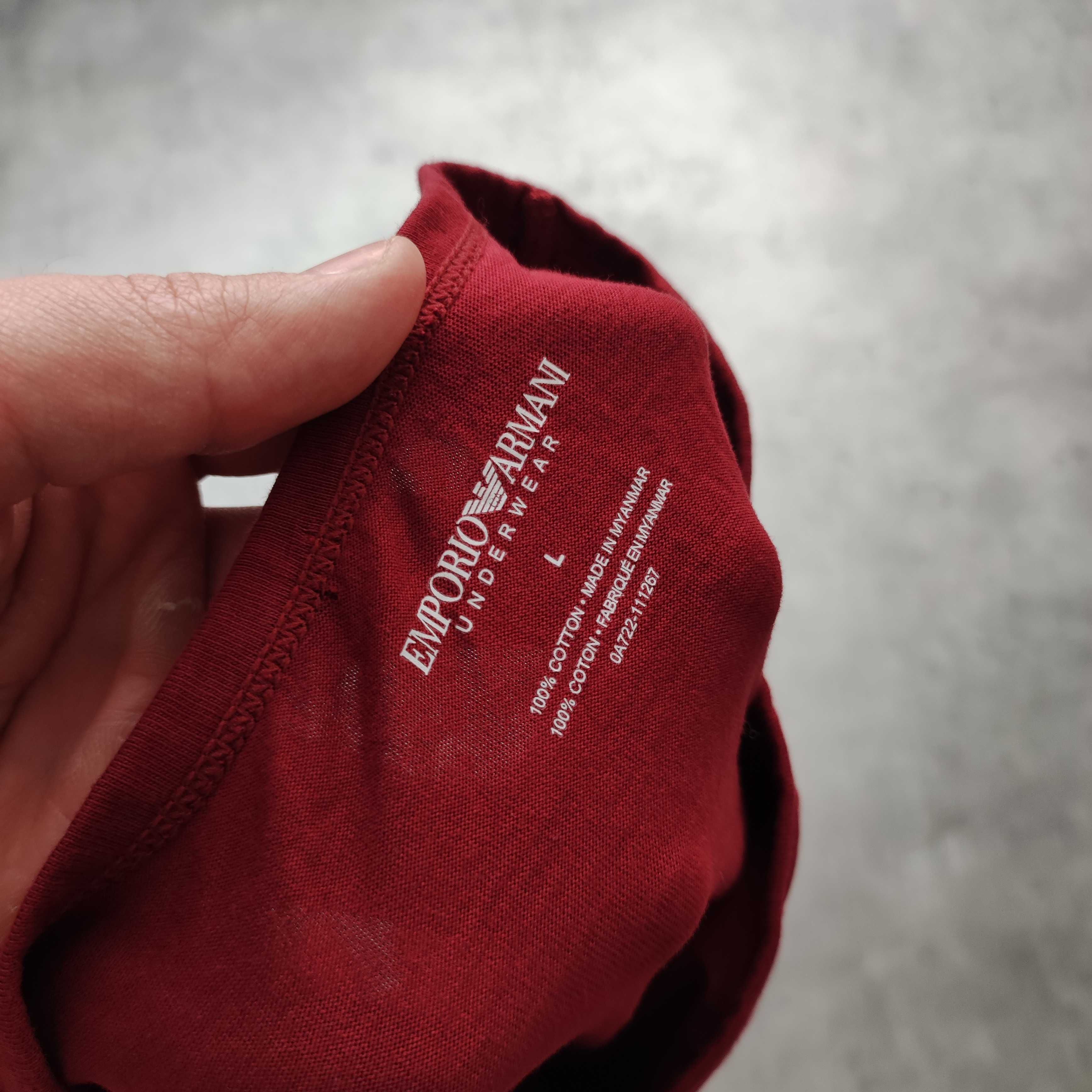 MĘSKA Elegancka Koszulka Bawełna Basic Małe Logo Emporio Armani EA7