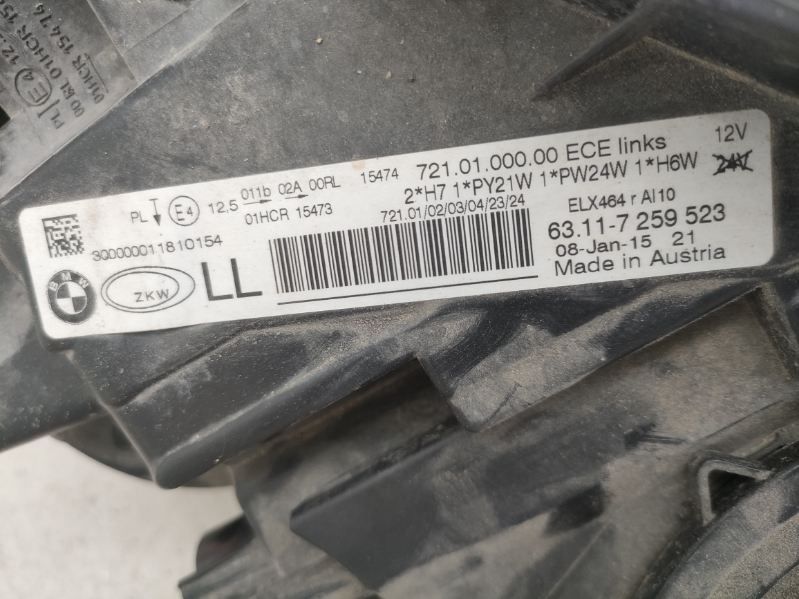 BMW 3 Sedan f30 Touring f31 Ótica farol esquerdo