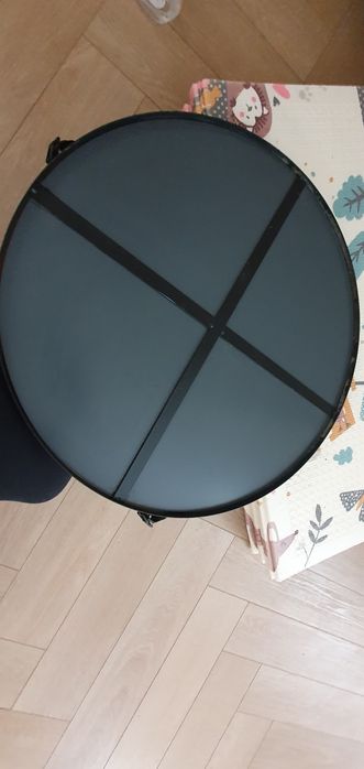 Lustro metalowe na pasku okrągłe czarne 60cm