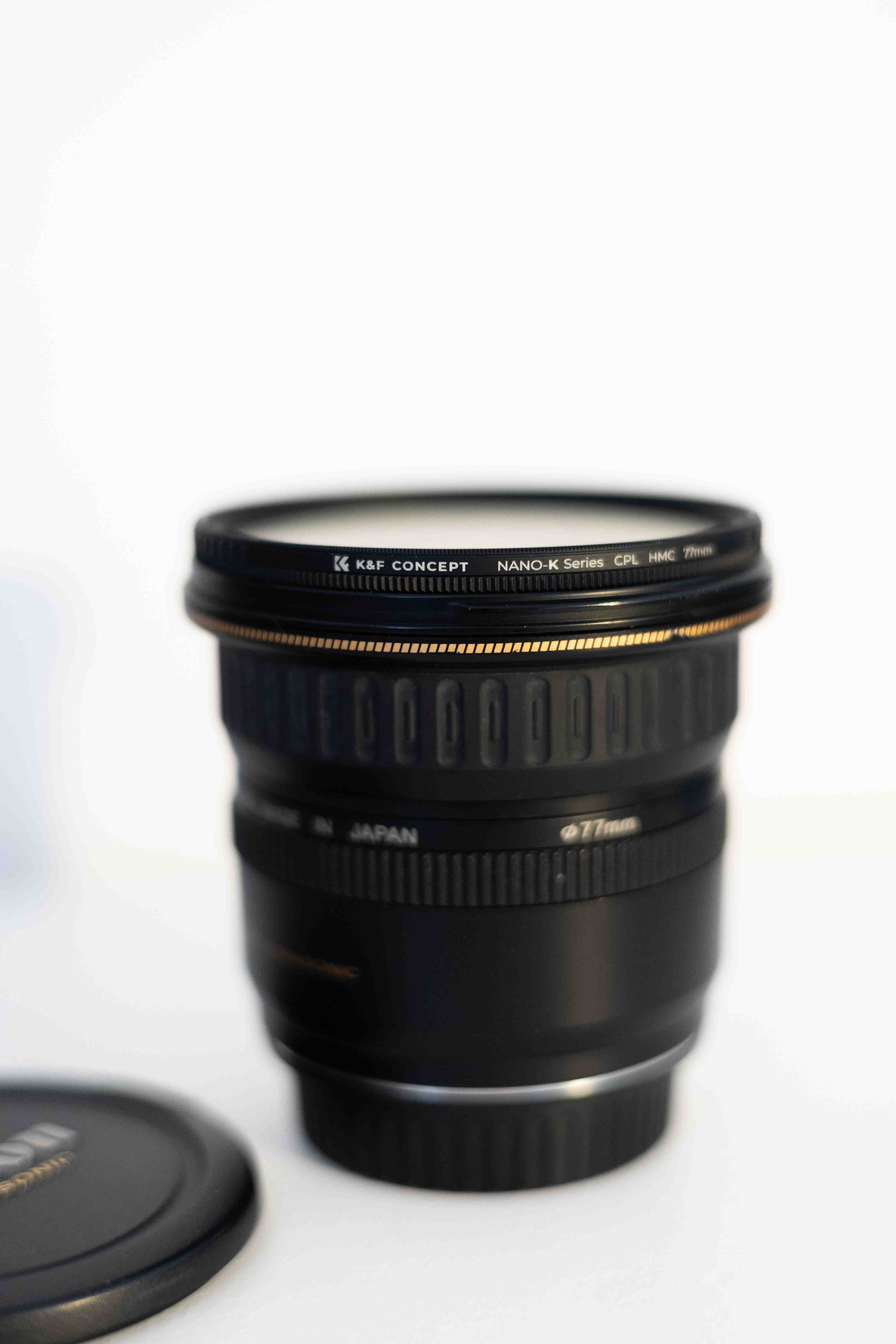 Lente Canon EF 20-35mm f/3.5-4.5 USM com filtro ND da K&F