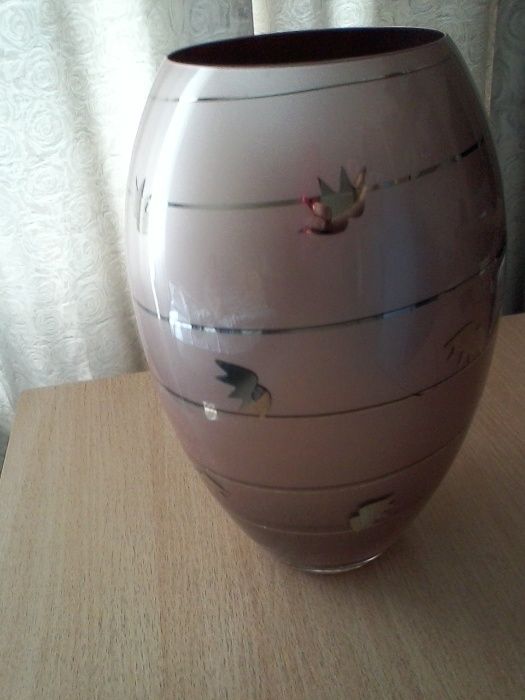 Ваза для цветов.Чешское стекло.Высота 30 см