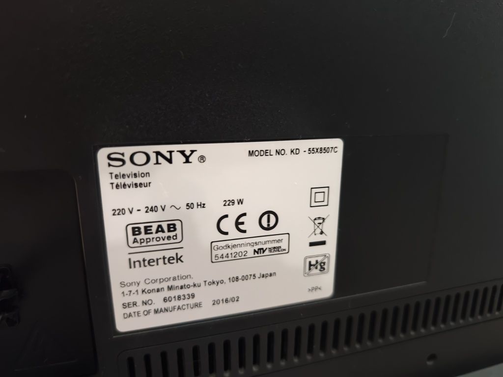 Telewizor Sony Bravia 55 cali 8507C 4k 120 Hz