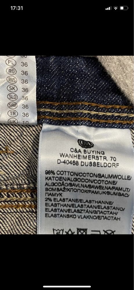 Yessica C&A 36 ciążowe szorty capri krótkie spodenki jeansowe dżinsowe