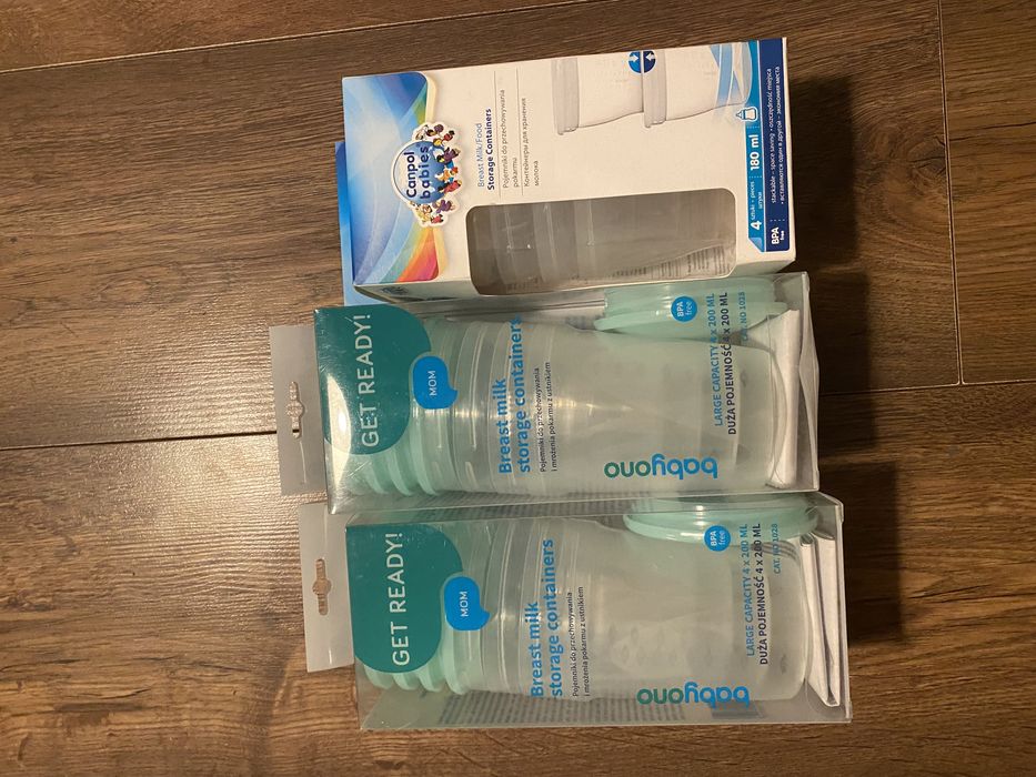 Pojemniki na mleko 12 szt NOWE canpol/babyono