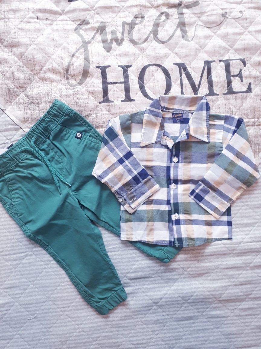 Spodnie jogger Reserved koszula 86 Nowe