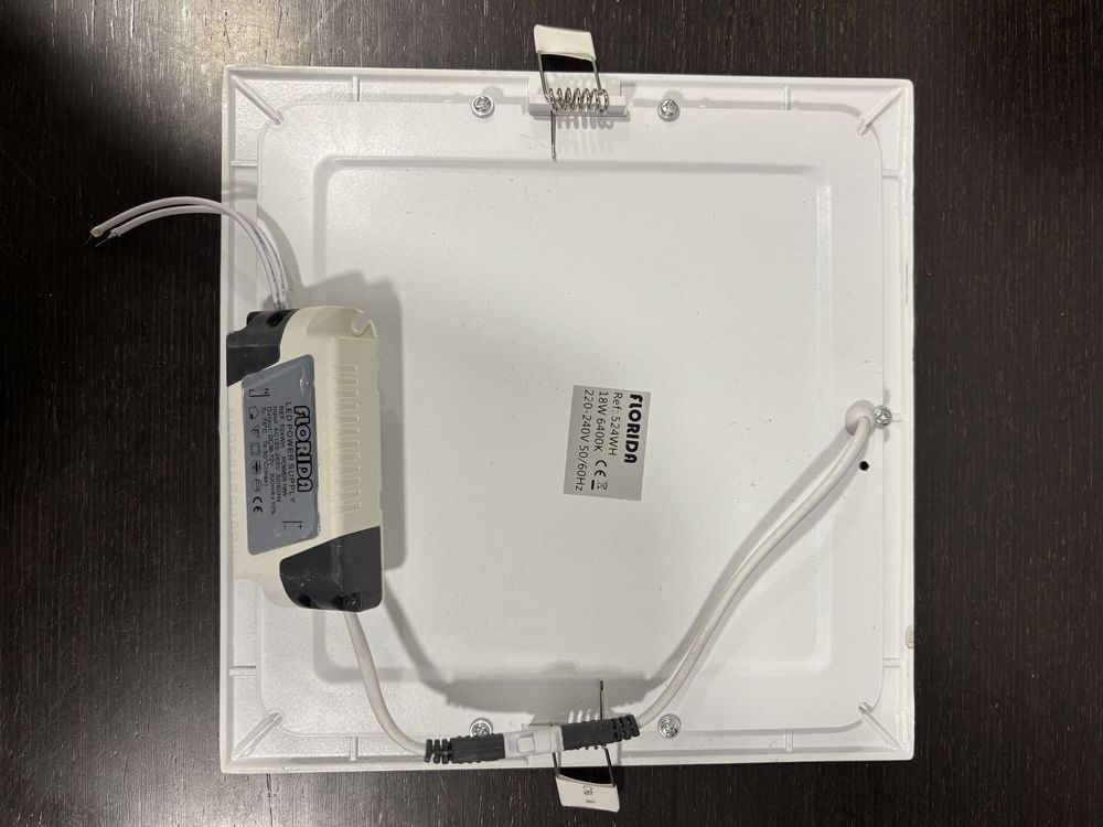 19 Focos Quadrados LED 18 W Luz Branca 22cm