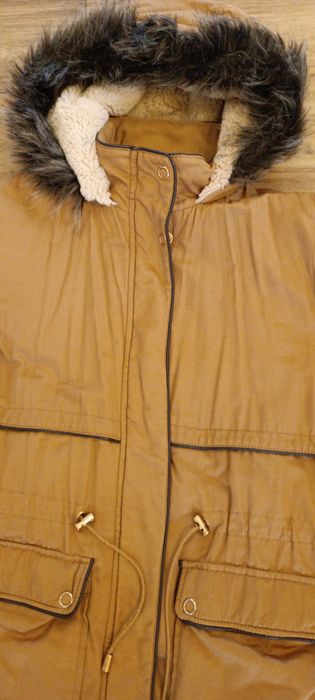 Kurtka zimowa parka camel bez Primark 38 40 mis