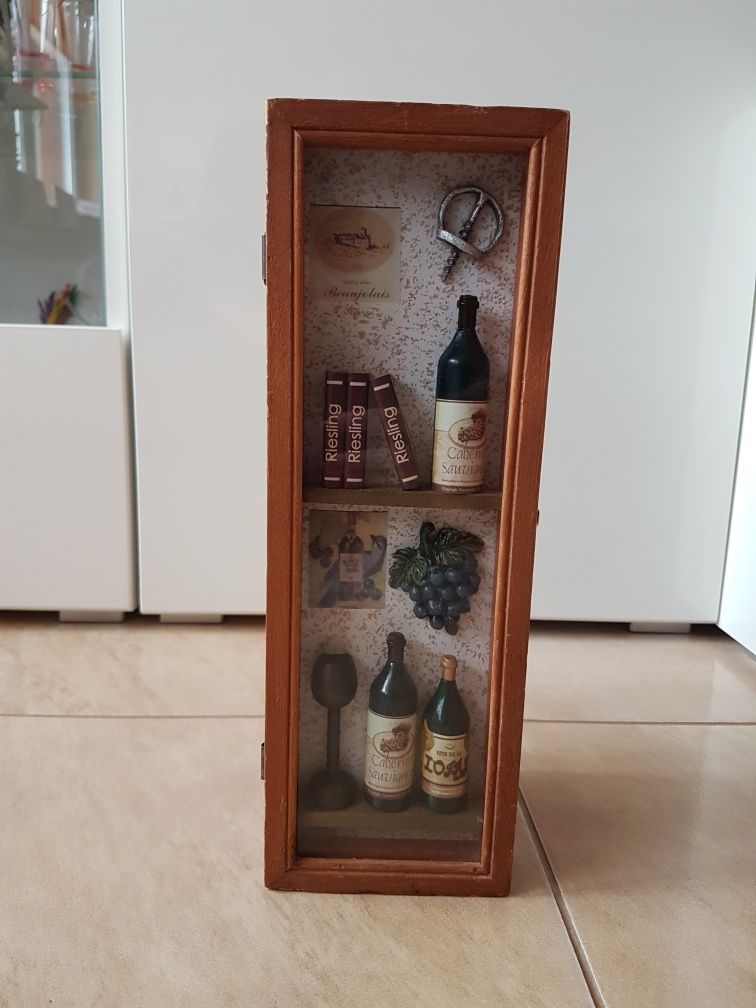 Drewniane pudełko skrzynka na alkohol Vintage