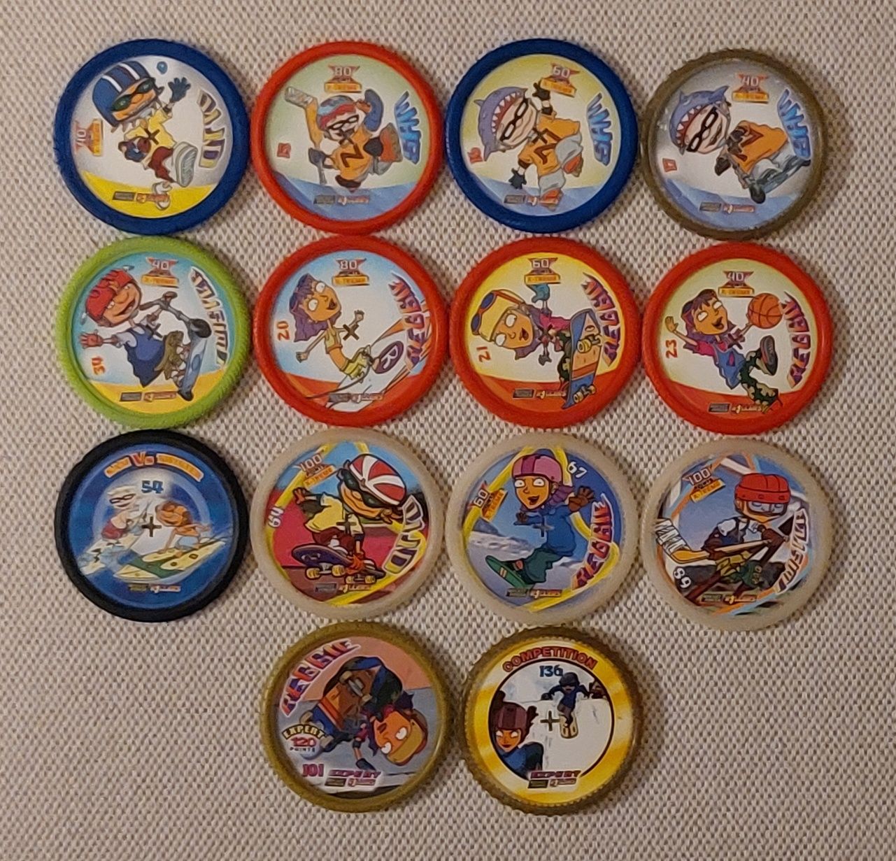 Lote de 14 tazos Rocket Power Rollers