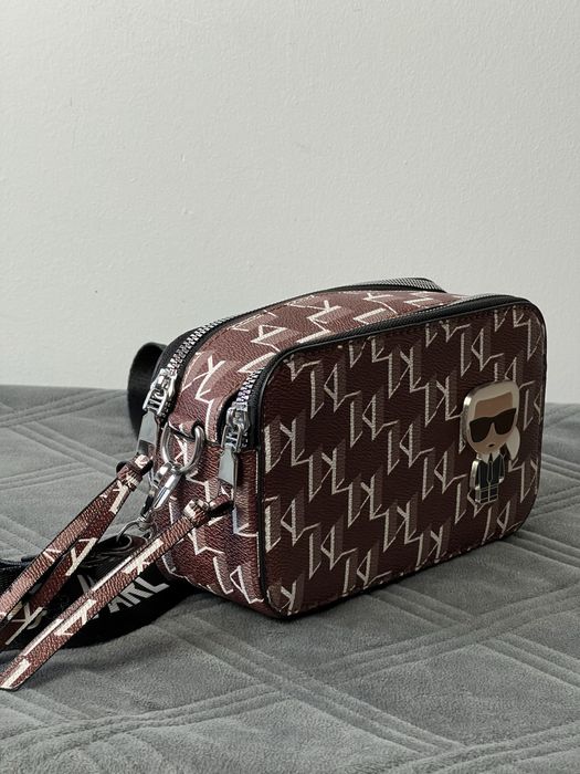 Torebka Karl Lagerfeld damska bordowa listonoszka