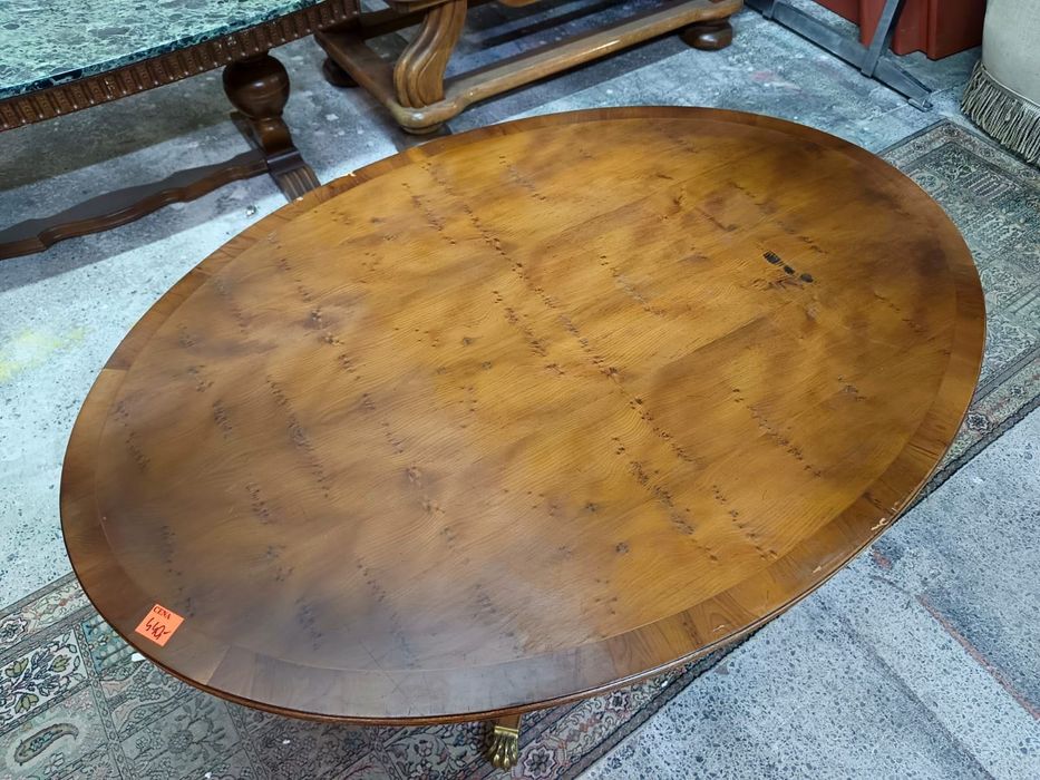 Ława owalna z Holandii | Drewniany stylowy stolik DOWÓZ DO DOMU