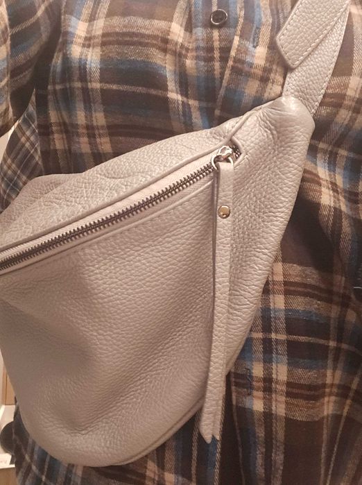 Nerka skórzana szara