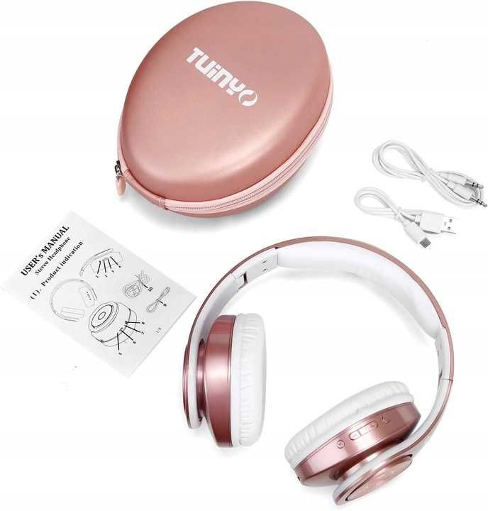 Słuchawki bezprzewodowe TUINYO TP18 różowe