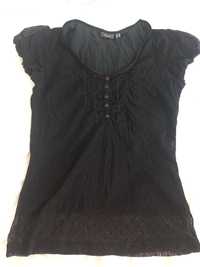 REZERWACJA Czarna koszulka bluzka lolita goth M L XL