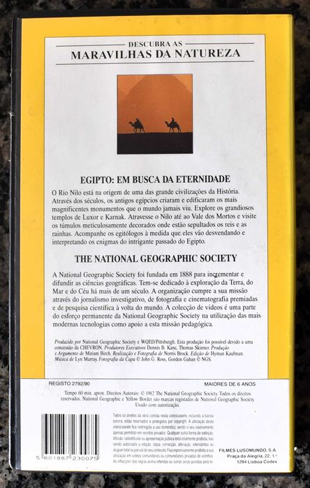 "National Geographic" - 2 cassetes vídeo VHS + poster