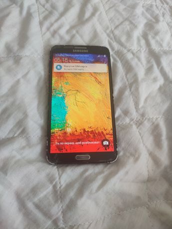 Samsung N900 Galaxy Note 3  рабочий бито стекло