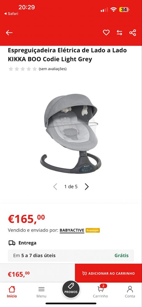 Cadeira de baloico para bebe