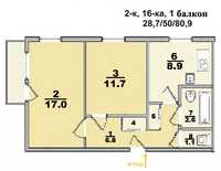 Hg 1 Продам 2 комнатную 6/16  м.Холодная гора