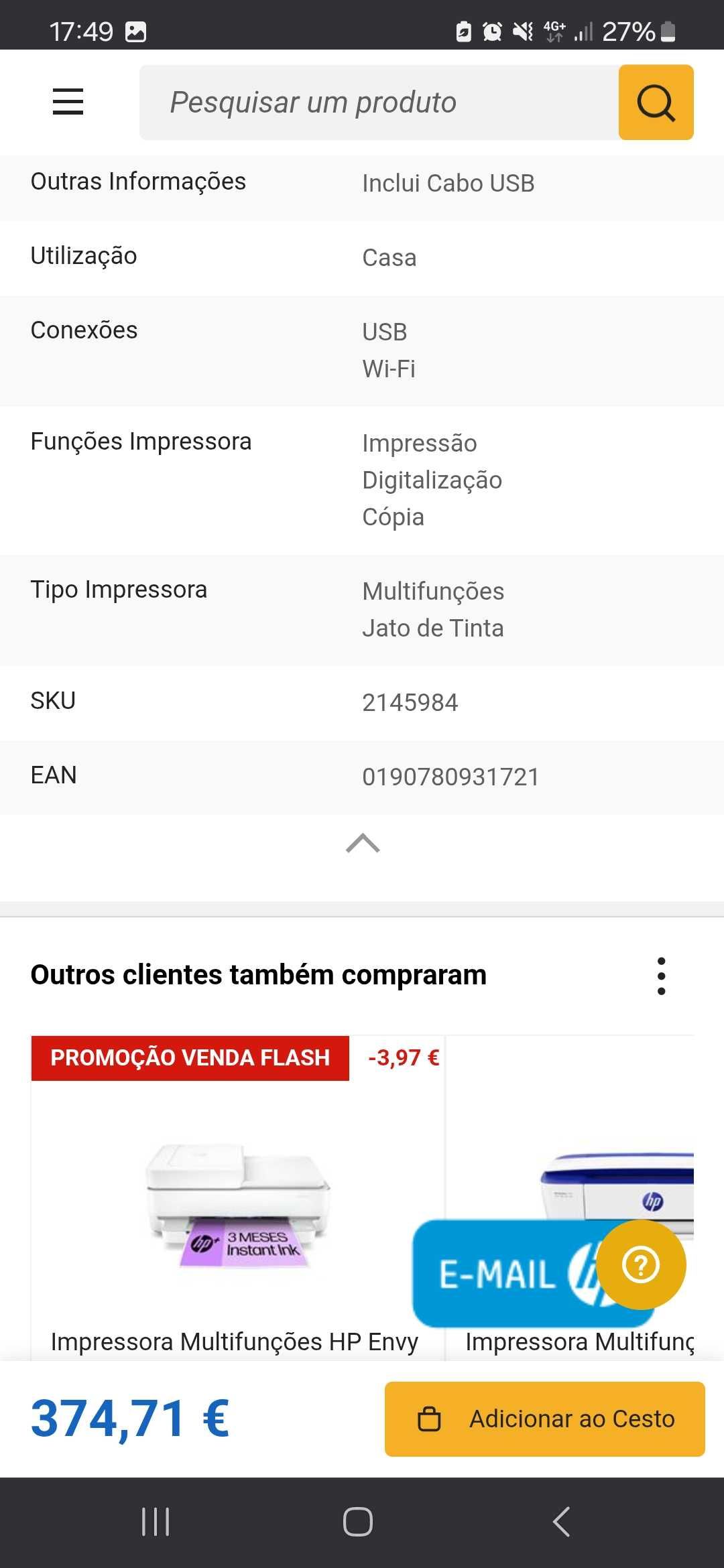 Impressora HP multifunções