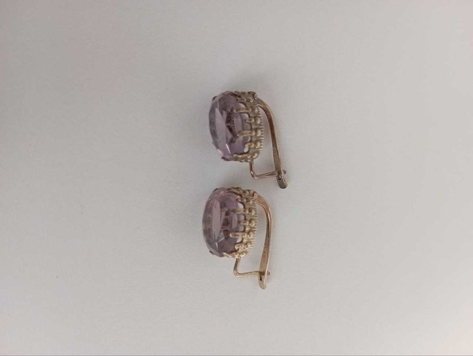 Вінтажні срібні сережки з аметистами