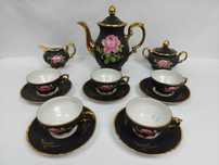 Serviço Café Porcelana BAVARIA Alemão - Jogo Chá Flores Vintage