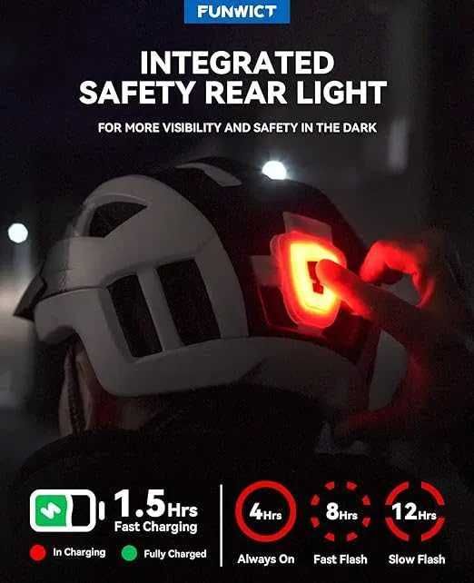 Kask rowerowy z okularami magnetycznymi i ładowanym przez USB roz L