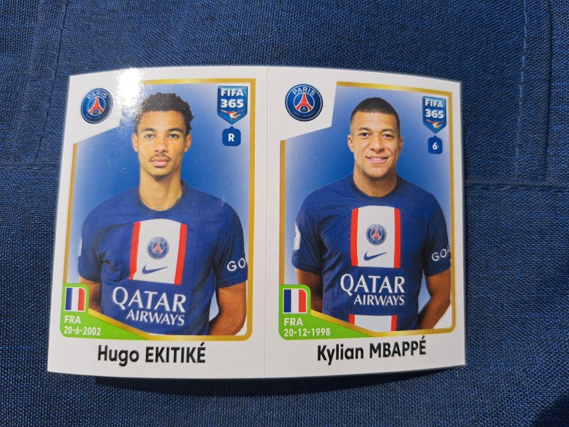 naklejki Hugo Ekitike i Kylian Mbappe Paris Saint Germain Panini Fifa