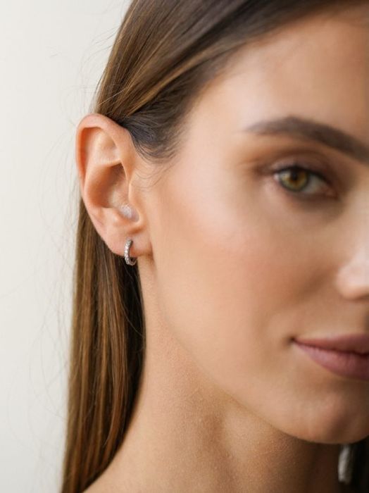 Срібні сережки Конго Пусети Серьги гвоздики Кольцо Цепочка 925° Родий