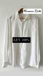 Biala lniana koszula Massimo Dutti