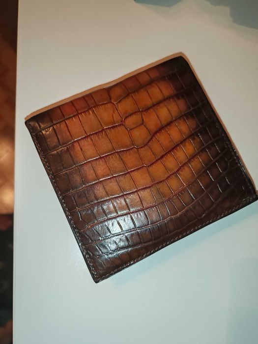 Carteira homem pele de crocodilo verdadeira