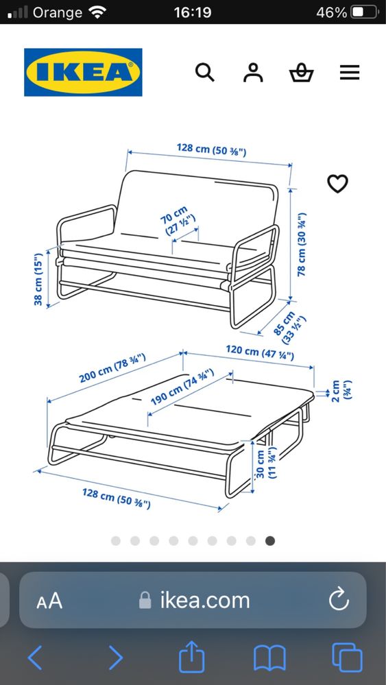 Sofa rozkladana Ikea Hammarn kanapa tapczan