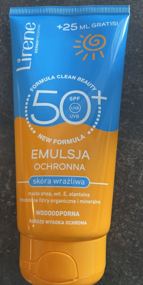 2 szt Lirene Sun, Emulsja ochronna, skóra wrażliwa, SPF 50+, 175 ml