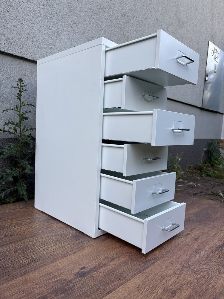 Szafka Metalowa Biała 6 praktycznych Szuflad Wysyłka KURIEREM