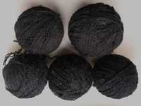 детям свитер носки шарф  пряжа черная темно-серая с шерстью 550 г
