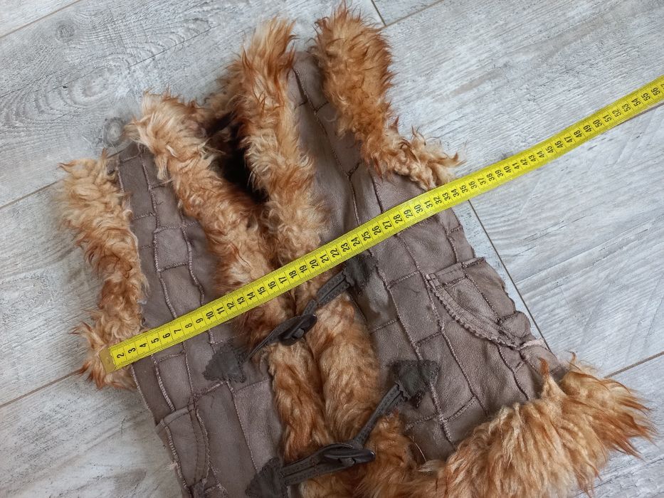 Bezrękawnik kamizelka skóra futro futerko wełna unisex onesize