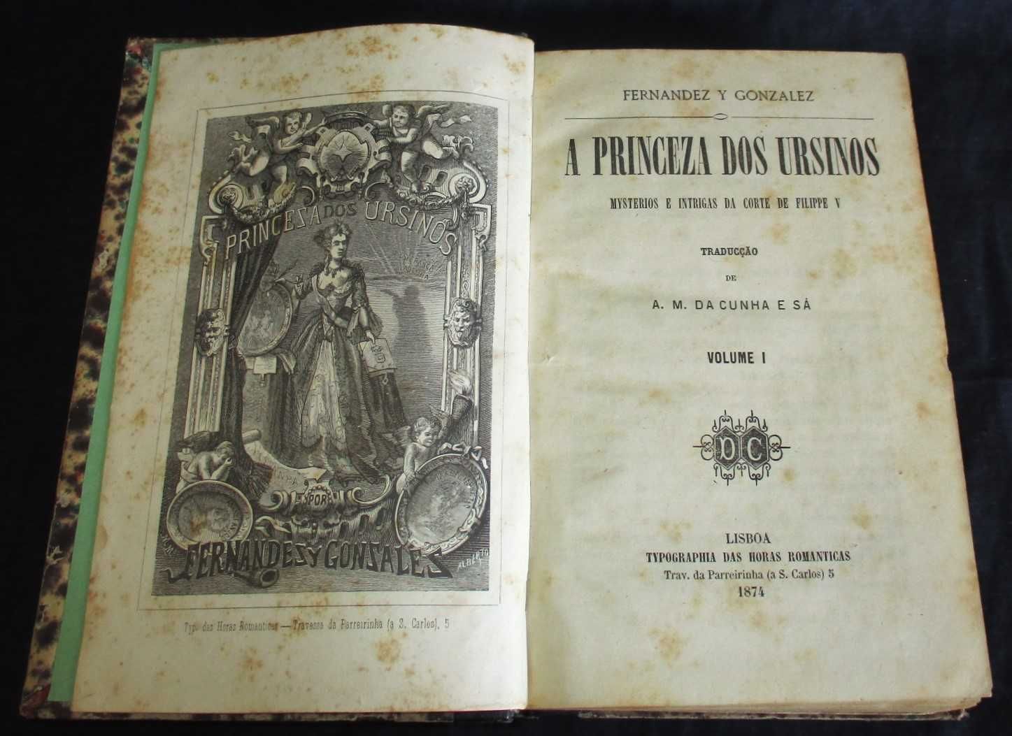 Livro A Princeza dos Ursinos Fernandez y Gonzalez 1874