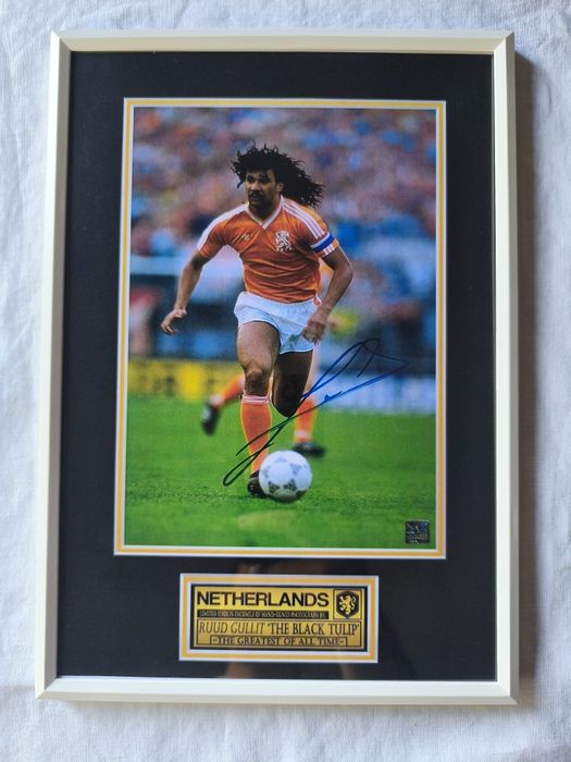 Moldura Netherlands Ruud Gullit com Autógrafo (A4)