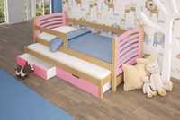 Łóżko dla dzieci OLI - wysuwane dolne spanie, barierka GRATIS !