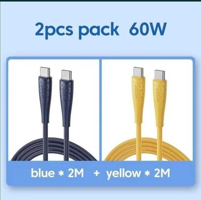 Kabel 2 szt. USB C -- USB C do ładowania telefonu tabletu