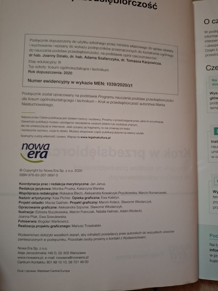 Krok w przedsiębiorczość podręcznik Nowa Era