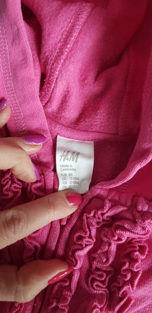 Dres H&M dresik różowy roz. 86 j.nowy