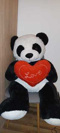 Duża panda miś pluszowy zabawka pluszak XXL serce