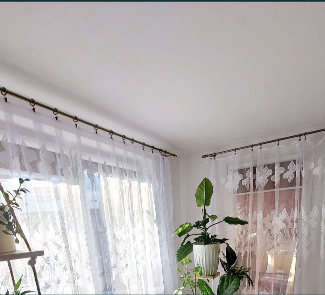 Komplet 2 sztuki karnisz zestaw złoty cyrkonie balkonowy 360 cm  żabki