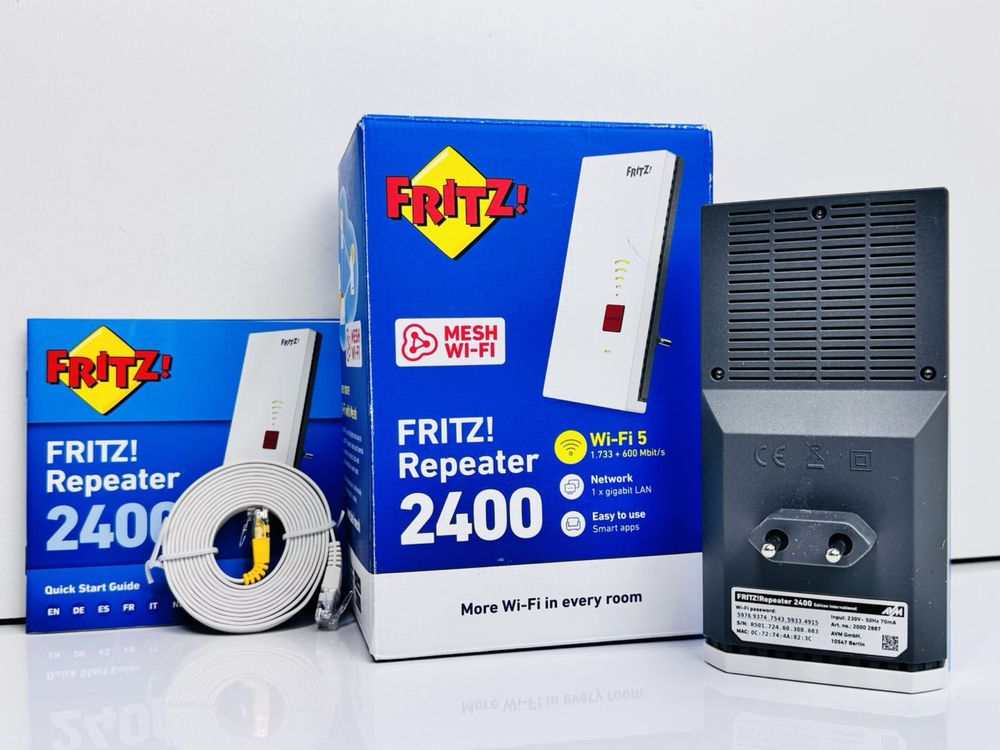 Підсилювач сигналу/мережі Wi-Fi 5 Ретранслятор AVM FRITZ Repeater 2400