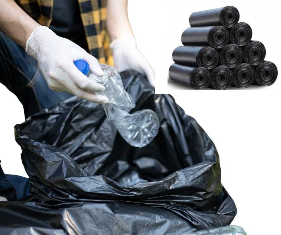 Worki na śmieci 50 sztuk SUPER MOCNE czarne 60L (5x10)