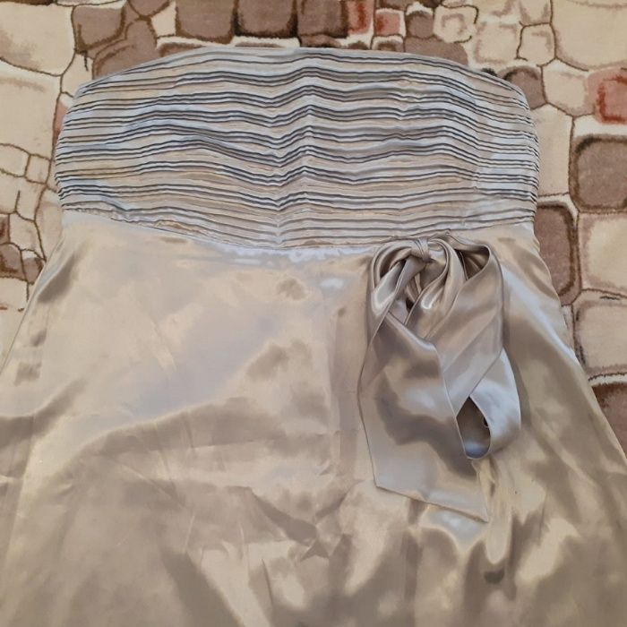 Платье атласное bonprix, металлик, блестящее, серебро