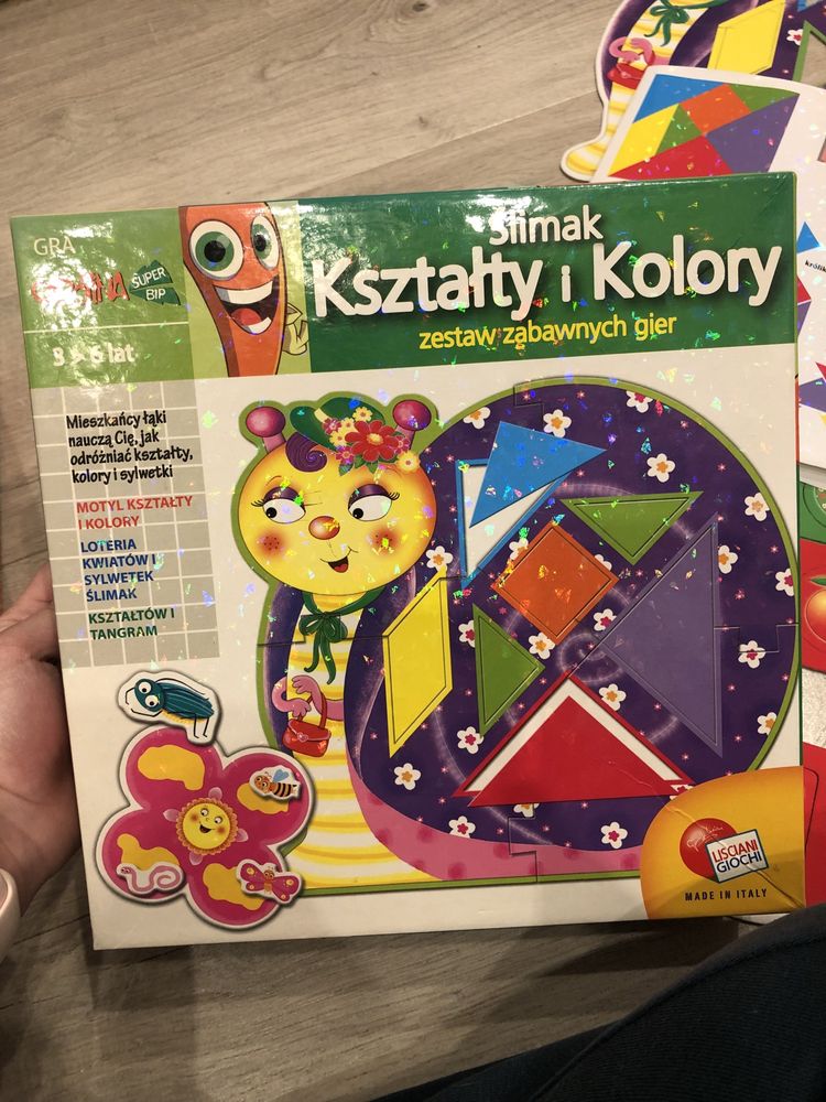 Ślimak ksztalty i kolory zestaw gier