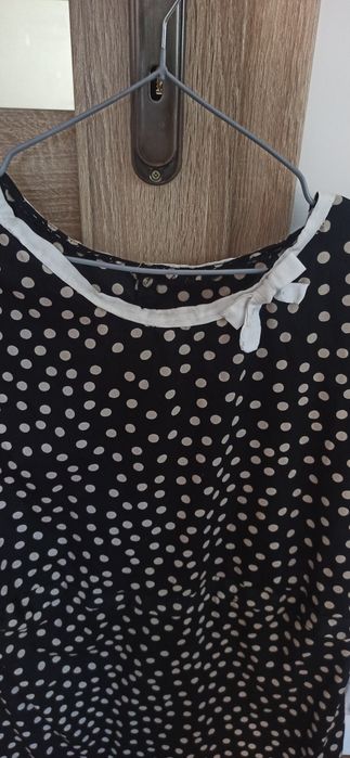 Czarno biała sukienka w grochy 2XL/3XL
