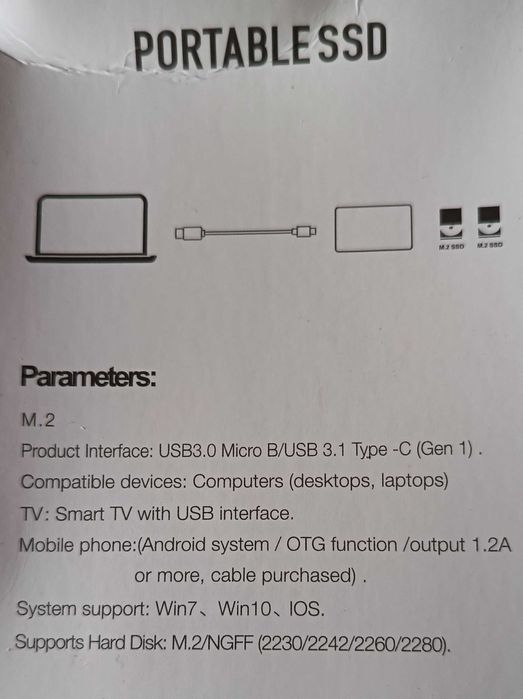 Dysk zewnętrzny Portable SSD 128TB nowy czar